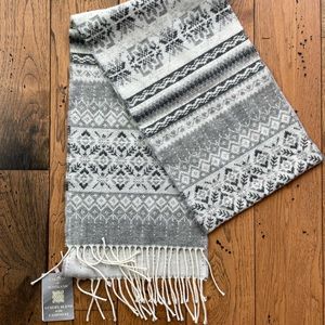 Scottish cashmere blend fair isle scarf